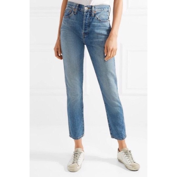 Re/Done Denim - Re/Done Double Needle Crop Jeans in Trucker